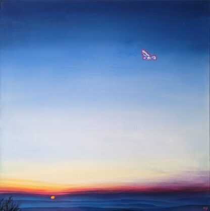 Peisaj „Caprimulgus”, ulei pe pânză, 60 x 60 cm.
