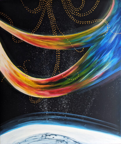 Pictură abstractă Hyperborean Mythra, 100x120 cm.