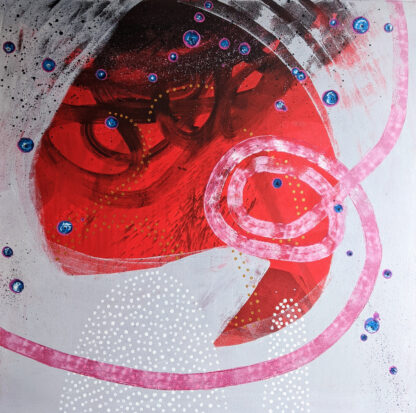 Tablou pictat manual, în tehnica acrilic pe pânză, 100 x 100 cm.