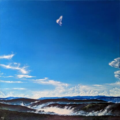 Peisaj „The Eagle”, ulei pe pânză, 60 x 60 cm.
