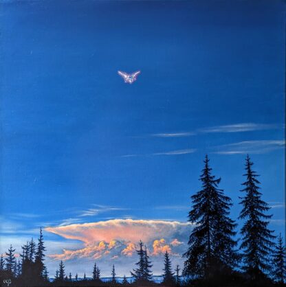 Peisaj „The Second Angel”, ulei pe pânză, 60 x 60 cm.